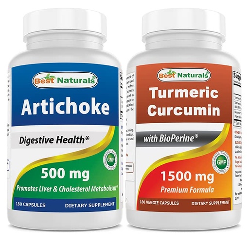 [BRSRMBIQDEBQMCD4] Artichoke Extract 10000 mg & Turmeric Curcumin 1500mg/Serving with Bioperine