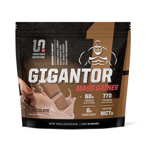 [BRSRAFIYBB5R4DY4] Undefined Nutrition Gigantor Mass Gainer by Brian Shaw (60g Protein, 30 Servings, up to 790 Quality Calories) – Hardcore Hard Gainer Formula with 5- Phase Protein Blend (5.16 lbs, Chocolate)