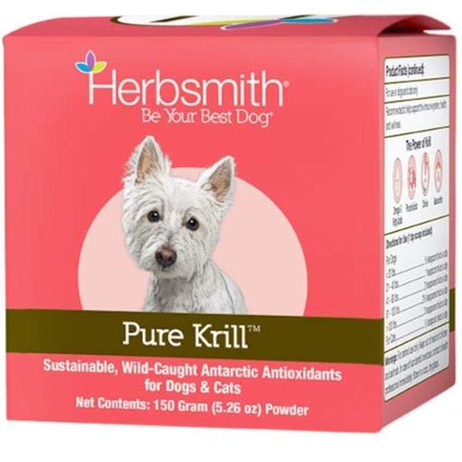 [BRSWYGIBCMAWK3TJ] Herbsmith Pure Krill - Wild-Caught Antarctic Krill - Just 1 Ingredient - Astaxanthin for Dogs - Ready-to-Use Omega 3s – Alternative to Krill Oil for Dogs - 150g