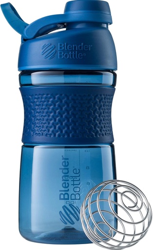 [BRSROCAYCMIWMF3A] BlenderBottle 20-Ounce Black and Navy Protein Shaker Bottles with BlenderBall Wire Whisk