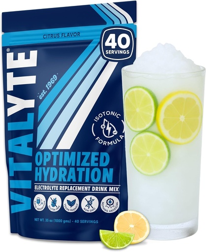 [BRSWKGIQOMGB42Y5] Vitalyte Electrolyte Powder Drink Mix, Isotonic Electrolyte Hydration Mix, Gluten Free Post Workout Powder Mix, Balení po 1, 35 oz., Cool Citrus Flavor