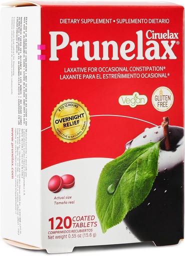 [BRSWYFD2PJ7BSAA6] Prunelax Ciruelax Daxili Strength Laxative Mini Tablets - Occasional Constipation, Senna özü, Vegan & Gluten-Free, Gentle Relief - 120ct