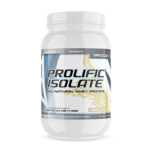 [BRSWGEA5PIORUCL6] G6 Sports Nutrition Prolific Isolate All Natural Whey Protein Isolate (Gluten Free, Lactose Free, Soy Free, Stevia Sweetened, 25g Protein, 100 Calories) – 2.5lb Jar – Vanilla