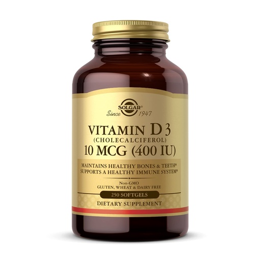 [BRSWIYT3OMABKG3I] Solgar - Vitamin D3 (Cholecalciferol) 400 IU, 250 Softgels