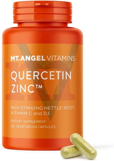 [BRSRMY33CUNAM3A4] Mt. Angel Vitamiinid - Tsink Quercetin koos Bromelain Supplement - Immune Support & Respiratory Health - Quercetin 500mg kapslid | Tsink 50mg | C-vitamiini kapslid | Immune Booster täiskasvanutele - 120ct.