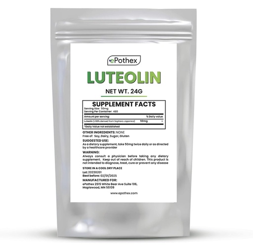 [BRSWECQLBMDWMA3L] ePothex Pure Luteolin Powder 24 Grams, Brain and Nervous System Support, Promotes Immune Functionality, Maximum Absorption