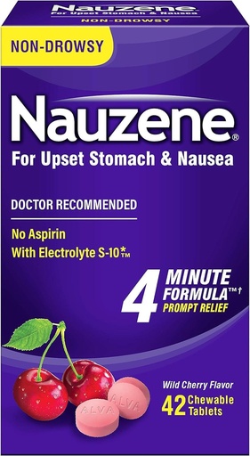 [BRSWECQCBUHQKELU] Nauzene dla Nudności Relief Chewable Tablets, 40 Count