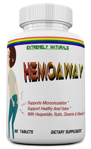[BRSWGHAKCFYWG3DA] HEMOAWAY Natural Hemorrhoid Vitamins. Piles & Anal Fissure Relief. 60 Tablets
