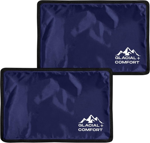[BRSROZDYOB7BMCY3] Glacial Comfort Gel Ice Pack for Back Pain - (12" x 8") Reusable Cold Pads for Hip, Knee, Shoulder Injuries, Muscle Strains, Migraine & Postpartum Recovery with Flex Technology - After Surgery.