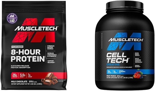 [BRSROBQEAV7GMH3O] Muscletech Whey Protein Powder Phase8 Protein Powder | Whey & Casein Protein Powder Blend & Creatine Monohydrate Powder Cell-Tech Creatine Powder | Post Workout Recovery Drink