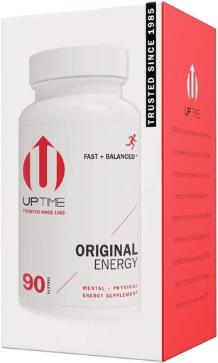 [BRSWGZYFDJ6RUA3D] UPTIME Original Energy, 90 Energy Tablets, 200mg per Serving, Made with Natural Caffeine, Vitamin C, CoQ10, Calcium, Ginkgo Biloba, Ginseng & L-Carnitine, Zero Calories, 66mg Caffeine Per Tablet