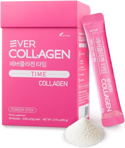 [BRSROHQBBZYBYCDF] NEWTREE Low Molecular Multi Marine Collagen Peptides Protein Powder Stick for Skin Hair Nail Health & Beauty Type I III Collagen Supplement for Women Men, 30 Packets (Apple Flavor)