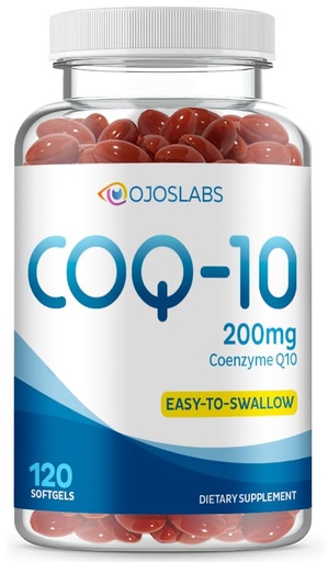 [BRSRAFT4O4MBGF3H] CoQ10 200mg - Coenzyme Q10 Dietary Supplement, Easy-to-Swallow 120 Softgels