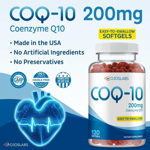 [BRSRAFT4O4MBGF3H] CoQ10 200mg - koensüüm Q10 toidulisand, mida on lihtne alla neelata 120 softgels
