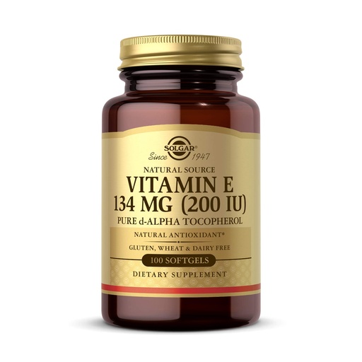 [BRSWIYT3OMABMC32] Solgar Vitamin E 200 IU Alpha, 100 Softgels - Antioxidant, Healthy Aging, Healthy Skin, Immune System Support - Natural Source Vitamin E - Gluten Free, Dairy Free - 100 Servings