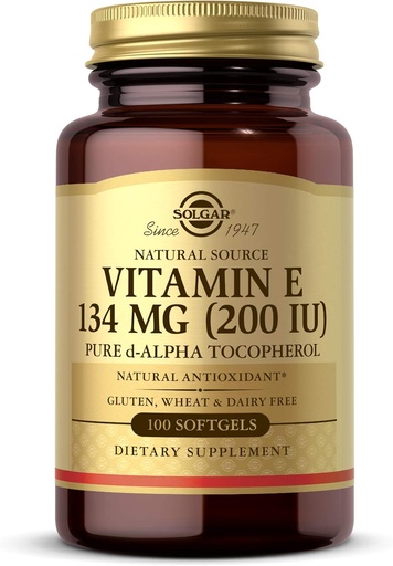 [BRSWIYT3OMABMC32] Solgar Vitamin E 200 IU Alpha, 100 Softgels - Antioxidant, Healthy Aging, Healthy Skin, Immune System Support - Natural Source Vitamin E - Gluten Free, Dairy Free - 100 Servings