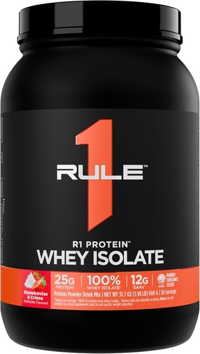 [BRSW2A35C57QAHTX] 1. araua: proteinak Whey isolatua - 25g Protein & 6g BCAAA esklusiboki lan-berreskurapenerako iturri isolatu eta hidrolizatuetatik (2 libra*, Strawberries & Crème)