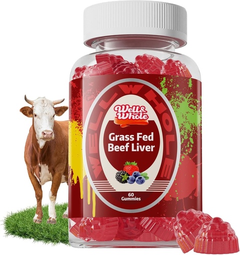 [BRSRAFQYOF7WM3Q4] Grass Fed Beef Liver Gummies, Dessicated Beef Liver Supplement for Energy, Immunity, and Full Wellness - Non GMO, Gluten Free, 60 Counts