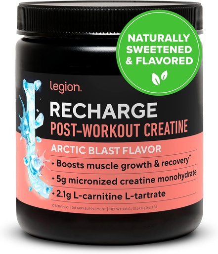 [BRSROHYNBMCWOE3B] LEGION Recharge Post Workout Supplement - All Natural Muscle Builder & Recovery Drink with Micronized Creatine Monohydrate Naturally Sweetened & Flavored (Arctic Blast, 30 Servings Pack of 1)