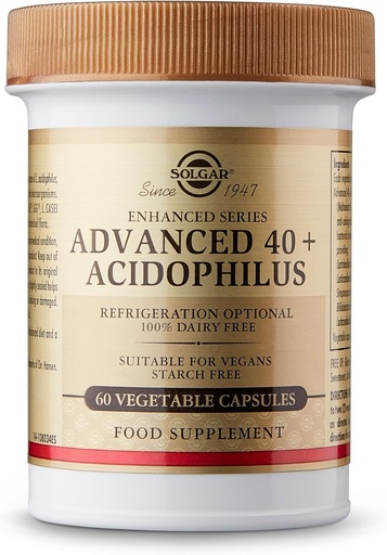 [BRSWIYQTPJ5R6DLM] Solgar Advanced 40+ Acidophilus, 60 Vegetable Capsules