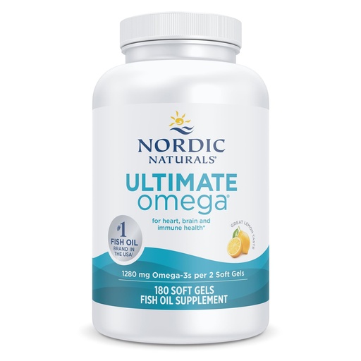 [BRSWIYAKCIOGC3YZ] Nordic Naturals Ultimate Omega, 1280mg Omega-3 Fish Oil, Lemon - 180 Count