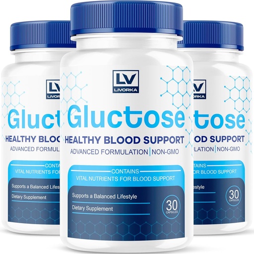 [BRSRAAQFB4CWGCDG] (3 pakke) Gluctose Advanced Blood Support, Gluctose, Gluctose - Advanced Blood Support Supplement, Gluctose Supplements Støtte Kapsler - Alle naturlige formel, 90 Kapsler i 3 måneder