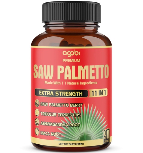 [BRSWYGIDBMPA4CIY] Premium Saw Palmetto Capsules - Combined with Ashwagandha, Turmeric, Tribulus, Maca, Green Tea, Ginger, Holy Basil & More - 90 Capsules 3-Month Supply