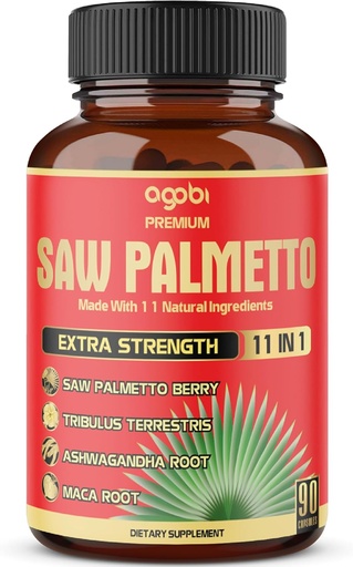 [BRSWYGIDBMPA4CIY] Premium Saw Palmetto Capsules - Combined with Ashwagandha, Turmeric, Tribulus, Maca, Green Tea, Ginger, Holy Basil & More - 90 Capsules 3-Month Supply