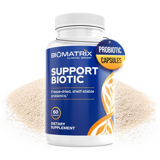 [BRSWGZ37B4PQMCL5] BioMatrix Saccharomyces boulardii Probiotic Supplement w/L. paracasei, L. rhamnosus, Bifidobacterium, Acidophilus – Prebiotic Complement – Temp-Stable, 30-60 Day Supply