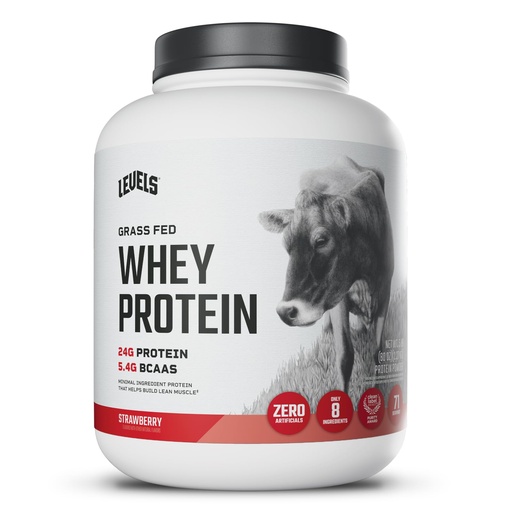 [BRSWY2YZOANWEELB] Levels Grass Fed Whey Protein Powder, No Artificials, 24G of Protein, Strawberry, 5LB