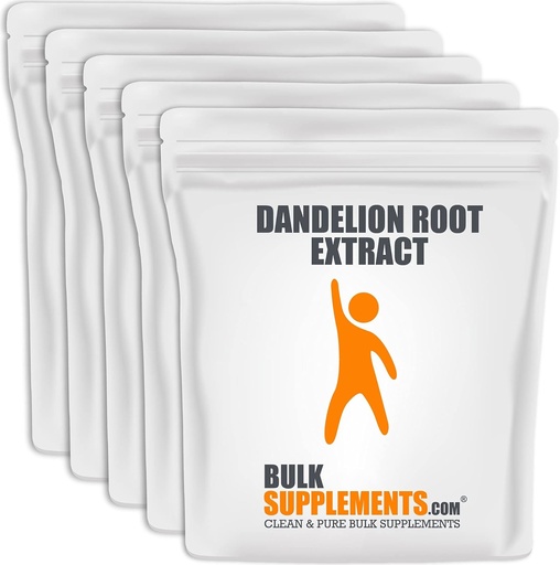 [BRSWKEY7AUPRW3AV] BulkSupplements.com Dandelion Root Extract Powder - Herbal Supplements for Liver & Digestive Support - Gluten Free - 500mg per Serving, Pack of 5 (5 Kilograms - 11 lbs)