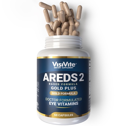 [BRSWIYYLBUMAIHLK] Doctor Formulated AREDS 2 Plus Eye Vitamins with Zeaxanthin Plus Lutein - Bilberry and Grape Seed Extract - Premium Eye Health Formula - 60 Eye Supplement Capsules of VisiVite Gold Plus