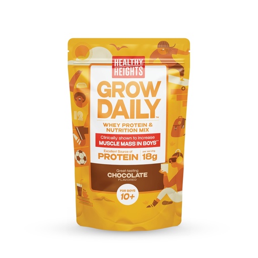 [BRSW2FQHBEFWKYI7] Healthy Heights Grow Daily Kids Protein Drink Mix (Chocolate) - High Protein Shake for Boys 10+, 21.6 oz