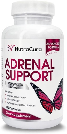 [BRSWKHALDMBWCCTU] Soporte Adrenal para Mujeres - Suplemento Adrenal Fatigue - Gerente de Cortisol - Una fórmula compleja de ingredientes naturales, Incluye Ginseng, Tyrosine, Ashwagandha Rhodiola Rosea. 120 cápsulas