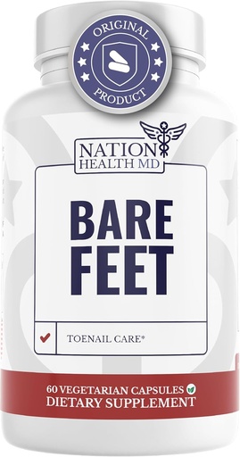 [BRSROA34O4NQIDTK] Bare Feet - Toenail Care - Nails Supplement with Vitamin A, bitamina C, Oregano Powder and More - Nail Repair, Growth and Nail Care - Foot Health, 60 Capsules