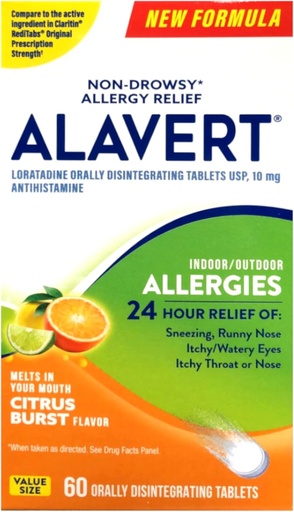 [BRSWIYY6OMEGCELY] Alavert 24 hodin Orálně rozložené tablety Citrus Burst 60 tablet