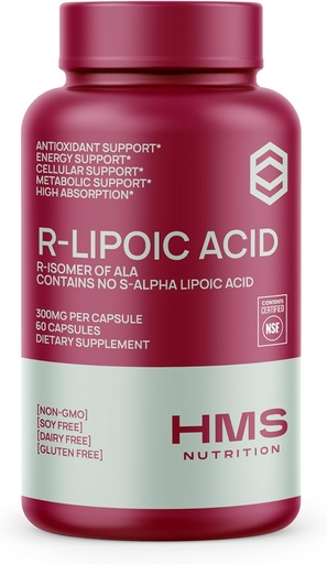 [BRSRAFD3PIARYC36] Stabilized R-Lipoic Acid 300mg Per Serving, R Alpha Lipoic Acid ALA Supplement Antioxidant for Nerve, Energy & Metabolism Support, NSF Certified Supplements, Non-GMO & Vegan,60 Capsules,2 Month Supply