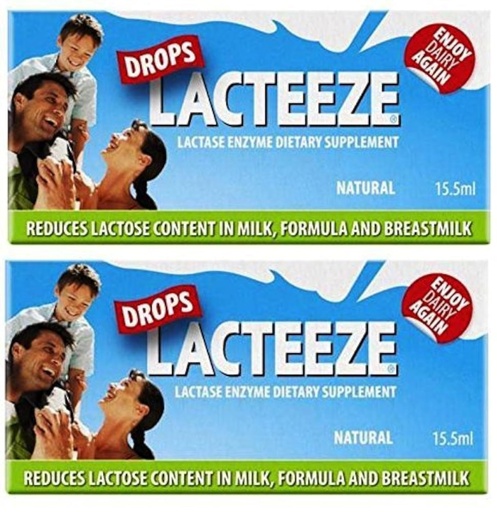 [BRSWIC3YAAPQ2HLM] 2 pack Lactase Enzyme Lacteeze Drops 15.5 ml Liquid