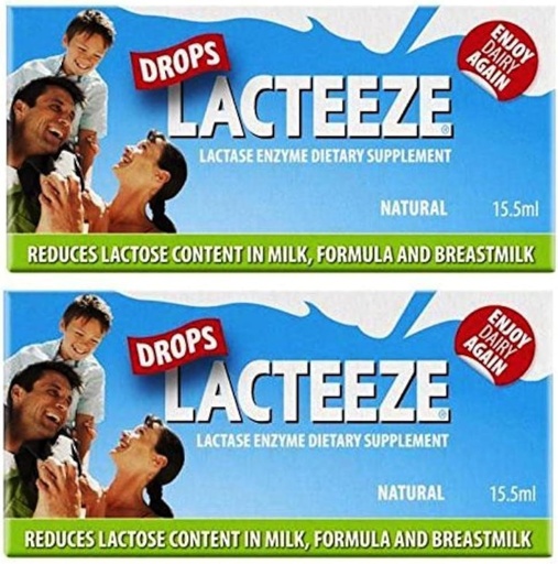 [BRSWIC3YAAPQ2HLM] 2 pack Lactase Enzyme Lacteeze gotas 15.5 ml Liquid