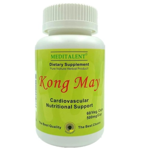[BRSWIEIGBQFWGA32] Kong May Herbal Supplement with Red Yeast Rice, Natto Fermented Powder, Antrodia Mushrooms | All-Natural Cardiovascular Support for Overall Health and Well-Being - 60 Capsules by Meditalent
