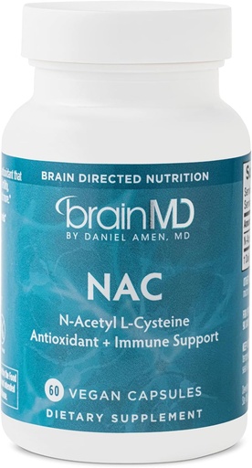 [BRSROH36BYNBYETB] BRAINMD NAC - 60 cápsulas Vegan - Antioxidante + Soporte Inmunitario - Gluten Free - 60 piezas