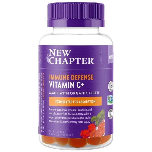 [BRSRMFQOAABRG33D] New Chapter Vitamin C+ Gummies – 35% Less Sugar§, Excellent Source of Vitamin C, Two Daily Gummies for Immune Support with Acerola Cherry, Vegan, Non-GMO, Gluten Free, Citrus Flavored, 60ct
