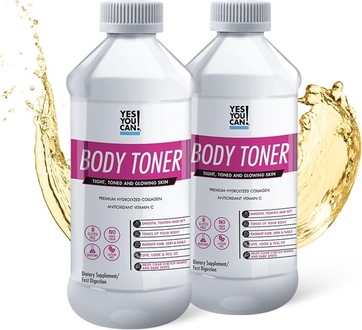 [BRSROHYPDMMA2HQV] Yes You Can! Premium Hydrolyzed Collagen, Dietary Supplement to Promote Healthy Hair, Skin and Nails - Body Toning, Vitamin C and Collagen Peptides, 16 Servings- 2 Pack