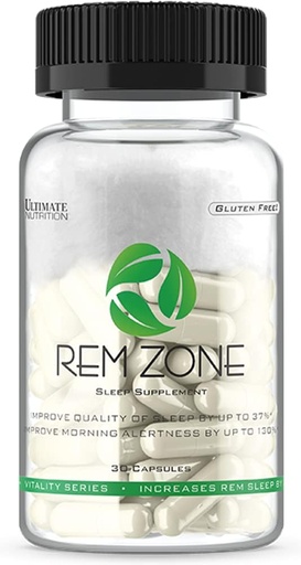 [BRSWY2YKBAHGO3DG] Ultimate Nutrition REM Zone Supplement, Comprehensive Formula for Rest, Herbs for a Better Night Snooze, Gluten-Free, 30 Vegan Capsules