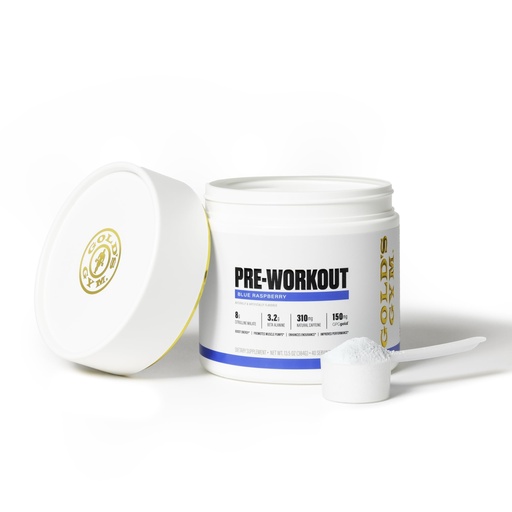 [BRSRAYY3A5YQGA34] Gold's Gym Nutrition Pre-Workout Powder | Soy-Free, Keto, Vegan Premium Flavor Pre-Workout with Natural Caffeine, L-Citrulline, Alpha GPC, Beta-Alanine, and Antioxidants, 20 Servings (Blue Raspberry)