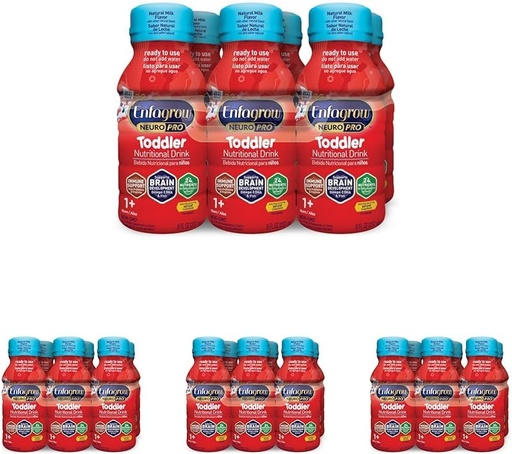 [BRSRAY3ROYHBS3Y4] Enfagrow NeuroPro Toddler Nutritional Drink 8 fl. oz. Ready to Use (6 Bottles) Prebiotics for Immune Support, DHA for Brain Development, Iron, Non-GMO, Natural Milk Flavor (Toddler Next Step) Enfamil