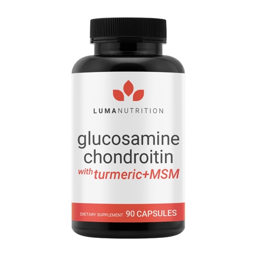 [BRSW2FA7AUPBAFLU] Luma Nutrition Glucosamine Chondroitin MSM - Turmeric, Boswellia - Premium Supplement - for Men and Women - Joint Supplement - 90 Capsules