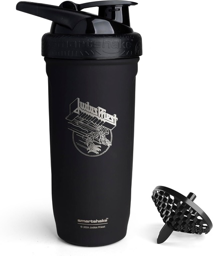 [BRSRA2YKOFYROHQ6] Smartshake Rockband indartu Altzairu Steel Protein Shaker botila 900 ml | 30 oz - Leakproof Screw-on Lid - BPA Free - Non Insulated - Unisex (Judas Priest logotipoa)