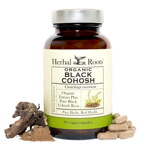 [BRSWYEL7AAPAEFA4] Herbal Roots Organic Black Cohosh Root | Extra Strength | Menopause and Menstrual Support for Women | 90 Capsules, Vegan