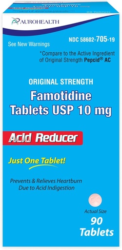[BRSWYAQHCAGR4HLK] Famotidine 10mg Tablet, 90 Count (Compare to Pepcid AC)